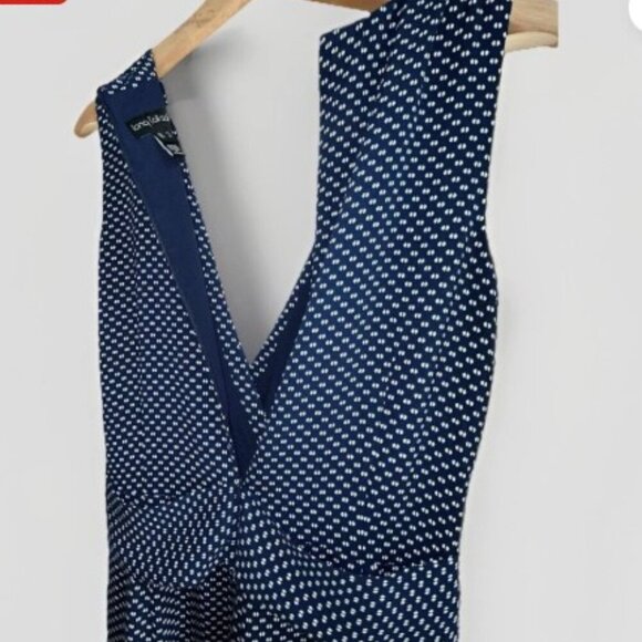 Long Tall Sally Sleeveless Jumpsuit Women's Size Tall 6 (US) Navy & White Dots - Picture 11 of 11